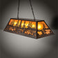 Meyda Lighting Tall Pines 48" 6-Light Mahogany Bronze Island Pendant Light With Amber Mica Shade Glass