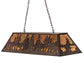 Meyda Lighting Tall Pines 48" 6-Light Mahogany Bronze Island Pendant Light With Amber Mica Shade Glass