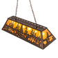 Meyda Lighting Tall Pines 48" 6-Light Mahogany Bronze Island Pendant Light With Amber Mica Shade Glass