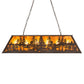 Meyda Lighting Tall Pines 48" 6-Light Mahogany Bronze Island Pendant Light With Amber Mica Shade Glass