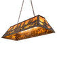 Meyda Lighting Tall Pines 48" 6-Light Mahogany Bronze Island Pendant Light With Amber Mica Shade Glass