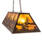 Meyda Lighting Tall Pines 48" 6-Light Mahogany Bronze Island Pendant Light With Amber Mica Shade Glass