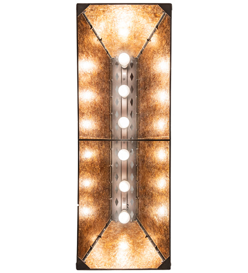 Meyda Lighting Tall Pines 48" 6-Light Mahogany Bronze Island Pendant Light With Amber Mica Shade Glass