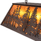 Meyda Lighting Tall Pines 48" 6-Light Mahogany Bronze Island Pendant Light With Amber Mica Shade Glass
