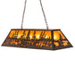 Meyda Lighting Tall Pines 48" 6-Light Mahogany Bronze Island Pendant Light With Amber Mica Shade Glass