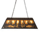 Meyda Lighting Tall Pines 48" 6-Light Oil Rubbed Bronze Island Pendant Light With Amber Mica Shade Glass