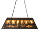 Meyda Lighting Tall Pines 48" 6-Light Oil Rubbed Bronze Island Pendant Light With Amber Mica Shade Glass