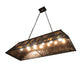 Meyda Lighting Tall Pines 48" 6-Light Oil Rubbed Bronze Island Pendant Light With Amber Mica Shade Glass