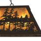 Meyda Lighting Tall Pines 48" 6-Light Oil Rubbed Bronze Island Pendant Light With Amber Mica Shade Glass