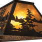 Meyda Lighting Tall Pines 48" 6-Light Oil Rubbed Bronze Island Pendant Light With Amber Mica Shade Glass