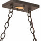 Meyda Lighting Tall Pines 48" 6-Light Oil Rubbed Bronze Island Pendant Light With Silver Mica Shade Glass