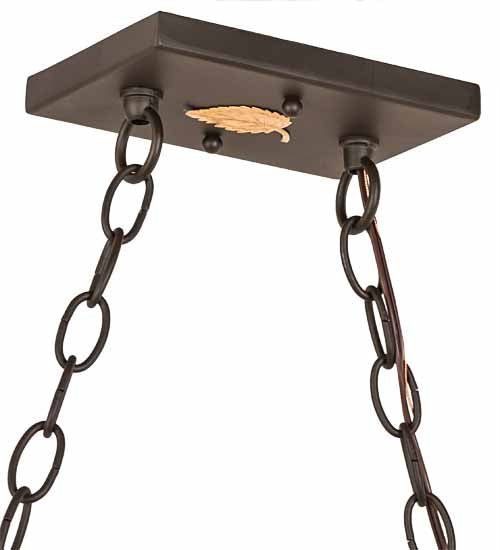 Meyda Lighting Tall Pines 48" 6-Light Oil Rubbed Bronze Island Pendant Light With Silver Mica Shade Glass