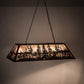 Meyda Lighting Tall Pines 48" 6-Light Oil Rubbed Bronze Island Pendant Light With Silver Mica Shade Glass