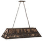 Meyda Lighting Tall Pines 48" 6-Light Oil Rubbed Bronze Island Pendant Light With Silver Mica Shade Glass