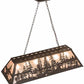 Meyda Lighting Tall Pines 48" 6-Light Oil Rubbed Bronze Island Pendant Light With Silver Mica Shade Glass