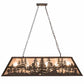 Meyda Lighting Tall Pines 48" 6-Light Oil Rubbed Bronze Island Pendant Light With Silver Mica Shade Glass