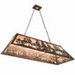 Meyda Lighting Tall Pines 48" 6-Light Oil Rubbed Bronze Island Pendant Light With Silver Mica Shade Glass