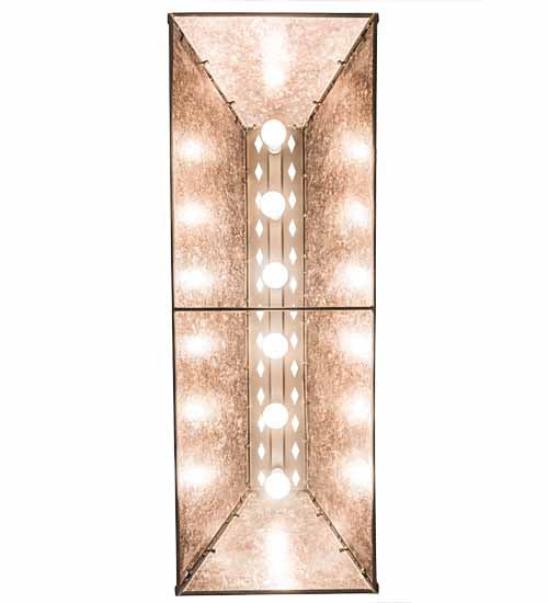 Meyda Lighting Tall Pines 48" 6-Light Oil Rubbed Bronze Island Pendant Light With Silver Mica Shade Glass