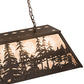 Meyda Lighting Tall Pines 48" 6-Light Oil Rubbed Bronze Island Pendant Light With Silver Mica Shade Glass