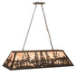 Meyda Lighting Tall Pines 48" 6-Light Oil Rubbed Bronze Island Pendant Light With Silver Mica Shade Glass