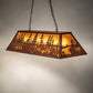 Meyda Lighting Tall Pines 48" 6-Light Rust Island Pendant Light With Amber Mica Shade Glass