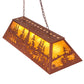 Meyda Lighting Tall Pines 48" 6-Light Rust Island Pendant Light With Amber Mica Shade Glass