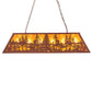 Meyda Lighting Tall Pines 48" 6-Light Rust Island Pendant Light With Amber Mica Shade Glass