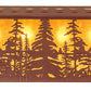 Meyda Lighting Tall Pines 48" 6-Light Rust Island Pendant Light With Amber Mica Shade Glass