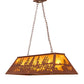 Meyda Lighting Tall Pines 48" 6-Light Rust Island Pendant Light With Amber Mica Shade Glass