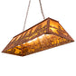 Meyda Lighting Tall Pines 48" 6-Light Rust Island Pendant Light With Amber Mica Shade Glass