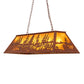 Meyda Lighting Tall Pines 48" 6-Light Rust Island Pendant Light With Amber Mica Shade Glass