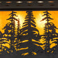 Meyda Lighting Tall Pines 48" 6-Light Textured Black Island Pendant Light With Amber Mica Shade Glass
