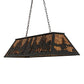 Meyda Lighting Tall Pines 48" 6-Light Textured Black Island Pendant Light With Amber Mica Shade Glass