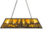 Meyda Lighting Tall Pines 48" 6-Light Textured Black Island Pendant Light With Amber Mica Shade Glass