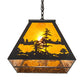 Meyda Lighting Tall Pines 48" 6-Light Textured Black Island Pendant Light With Amber Mica Shade Glass