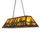 Meyda Lighting Tall Pines 48" 6-Light Textured Black Island Pendant Light With Amber Mica Shade Glass