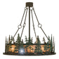 Meyda Lighting Tall Pines 48" 8-Light Antique Copper & Green Trees Chandelier With Silver Mica Shade Glass and Fan