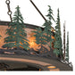 Meyda Lighting Tall Pines 48" 8-Light Antique Copper & Green Trees Chandelier With Silver Mica Shade Glass and Fan