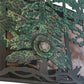 Meyda Lighting Tall Pines 48" 8-Light Antique Copper & Green Trees Chandelier With Silver Mica Shade Glass and Fan
