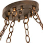 Meyda Lighting Tall Pines 48" 8-Light Dark Burnished Antique Copper Island Inverted Pendant Light With Silver Mica Shade Glass