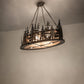 Meyda Lighting Tall Pines 48" 8-Light Dark Burnished Antique Copper Island Inverted Pendant Light With Silver Mica Shade Glass