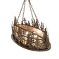 Meyda Lighting Tall Pines 48" 8-Light Dark Burnished Antique Copper Island Inverted Pendant Light With Silver Mica Shade Glass