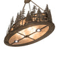 Meyda Lighting Tall Pines 48" 8-Light Dark Burnished Antique Copper Island Inverted Pendant Light With Silver Mica Shade Glass
