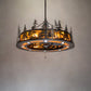 Meyda Lighting Tall Pines 49" 24-Light Dark Burnished Antique Copper Chandelier With Amber Mica Shade Glass and Fan
