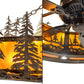 Meyda Lighting Tall Pines 49" 24-Light Dark Burnished Antique Copper Chandelier With Amber Mica Shade Glass and Fan