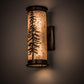 Meyda Lighting Tall Pines 5" 2-Light Antique Copper Wall Sconce With Silver Mica Shade Glass