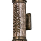 Meyda Lighting Tall Pines 5" 2-Light Antique Copper Wall Sconce With Silver Mica Shade Glass