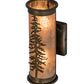 Meyda Lighting Tall Pines 5" 2-Light Antique Copper Wall Sconce With Silver Mica Shade Glass