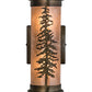 Meyda Lighting Tall Pines 5" 2-Light Antique Copper Wall Sconce With Silver Mica Shade Glass