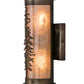 Meyda Lighting Tall Pines 5" 2-Light Antique Copper Wall Sconce With Silver Mica Shade Glass